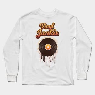 Vinyl Junkie - I Love The Vinyl - DJ's Vinyl Long Sleeve T-Shirt